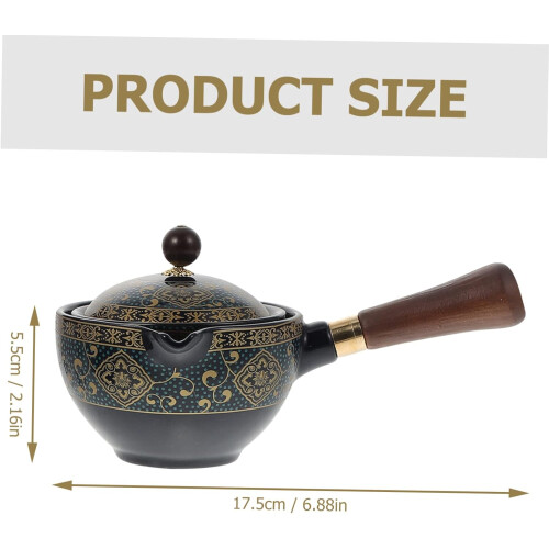 360 Rotating Set Ceramic Teapot Filtered Kettle Side Handle Easy to Pour Blue 1