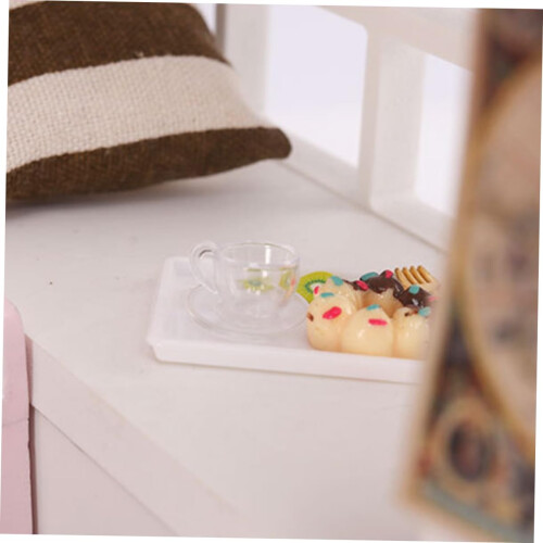 Στολίδι Mini House Tea Cup 1:12 Scale Mini Tea Set Διακοσμητικό Μίνι στολίδι δίσκου για τσαγιού 1