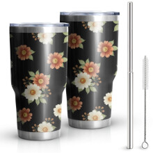Gobelet isotherme à motif floral de 887 ml (30 oz)