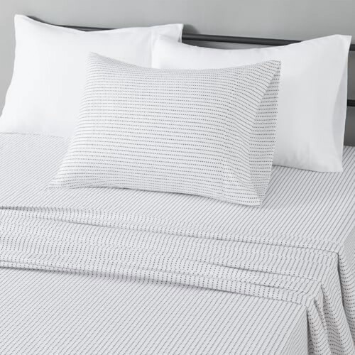 Ensemble de draps en microfibre pour lit simple XL imprimé prune