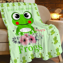 Pătură super moale din fleece cu broască și desene animate, 152x127 cm