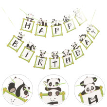 Bannière d'anniversaire Panda en papier