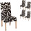 Ensemble de 4 housses de chaises en marbre noir et blanc 1