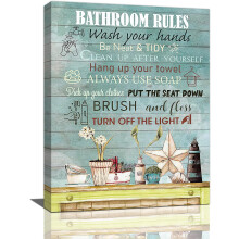 Landelijke badkamer muurdecoratie op canvas, 12x16 inch