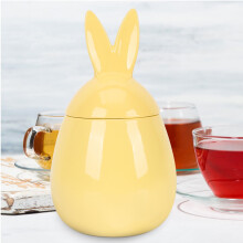 Bocal de rangement en céramique en forme de lapin avec couvercle hermétique