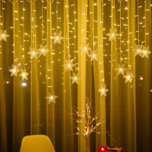 Rideaux lumineux LED flocons de neige, 3,5 m, 96 LED, 8 modes, IP44