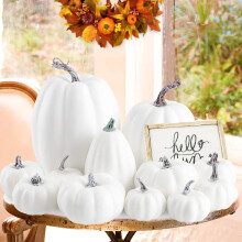 Lot de 12 citrouilles artificielles en mousse de tailles assorties