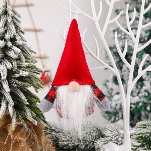 Håndlavet svensk Tomte Plysgnomepynt 20x12cm