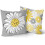 Grå & Blå Daisy Örngott 40x40 cm Set med 2 1