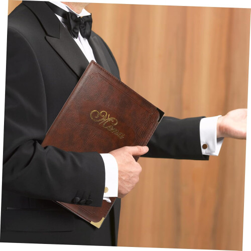 Order Menu Book Practical Menu Book Leather Cover Simple Menu Holding Book for Restaurant Bar 1