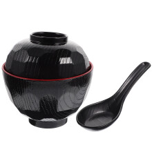 Bol à soupe incassable de style japonais avec couvercle et cuillère
