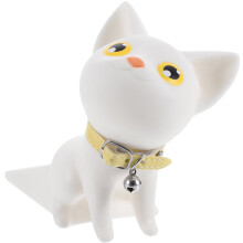 Kattformad PVC-dörrstopp vit 16,5x7,5x11,5 cm