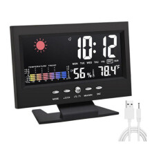 Réveil numérique avec écran LCD, affichage de la température et de l'humidité