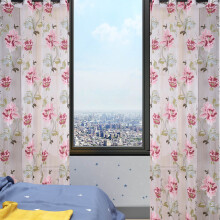 Perdea voal Peony pentru ușă de sticlă, 100x200cm, 2 buc.