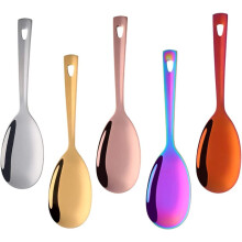Ensemble de 5 cuillères à riz en acier inoxydable – Poli miroir,