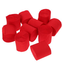 Red Crepe Paper Streamers, 10 Rolls, 3.9 in