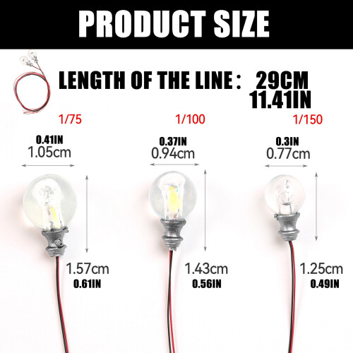 10PCS Miniature LED Model Light Bulbs For Doll-1 100 Warm White 1