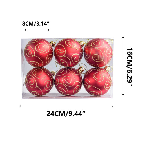 Matte Gold Christmas Balls 8cm 6pcs Plastic 2