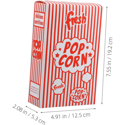 50pcs Popcorn Boxes Snack Packaging Containers Party Microwaveable Popcorn Dishes 1