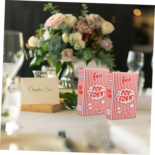 50pcs Popcorn Boxes Snack Packaging Containers Party Microwaveable Popcorn Dishes 2