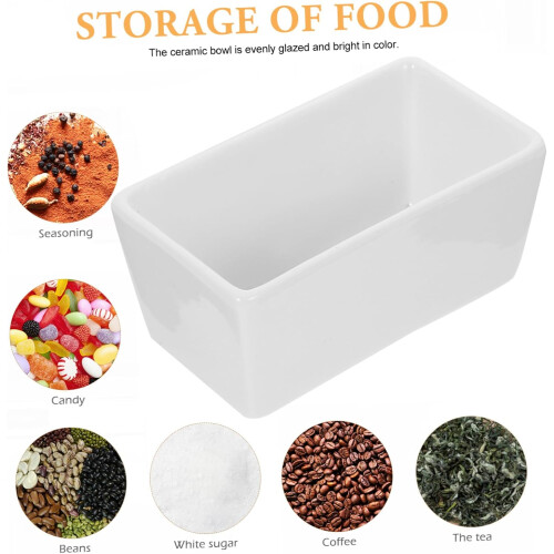 2pcs Coffee Cube Jar Coffee Candy Container Ceramic Jar Ceramic Containers Dipping Dish Square Sugar Bowl 1