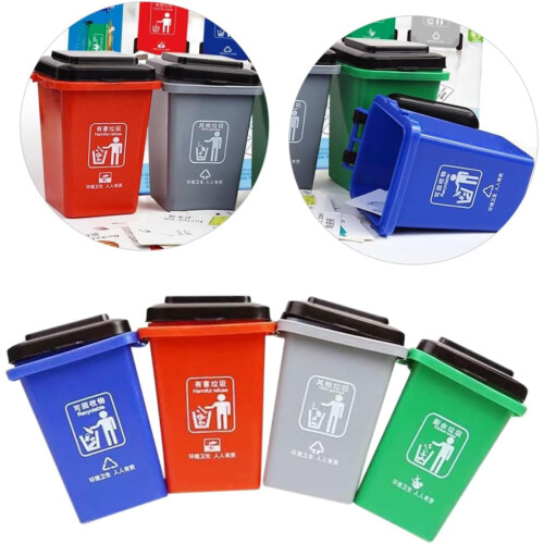 1 Set Trash Can Teaching Early Education Vehicles Garbage Trash Cans 1