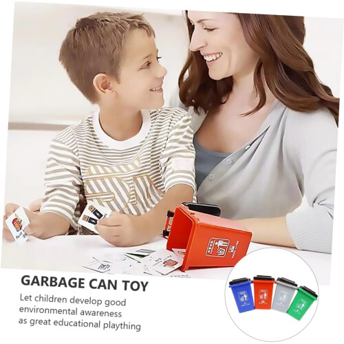 1 Set Trash Can Teaching Early Education Vehicles Garbage Trash Cans 2
