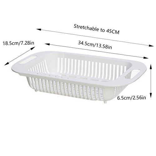 Collapsible Sink Colander Basket, Extendable PP Drainer 2