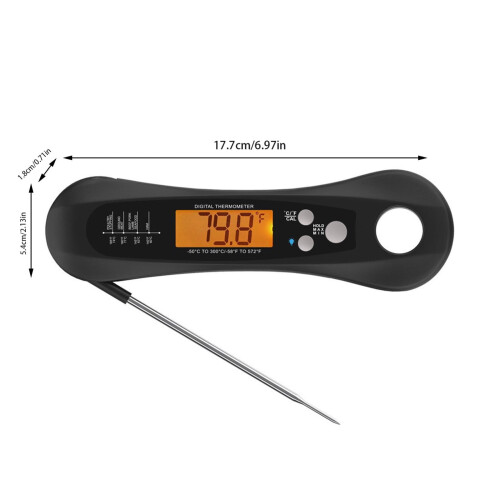 Digitales Grillthermometer mit klappbarem Drahtfühler 1
