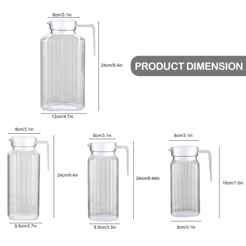 Glasflaskor med lock, 1,5 l, 2-pack för varm och kall användning 2
