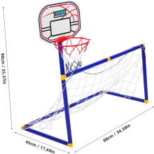 Sturdy Soccer Goal Net Basketball Hoop Set Outdoor Sports Toy for Boys and Girls Easy to Set up
