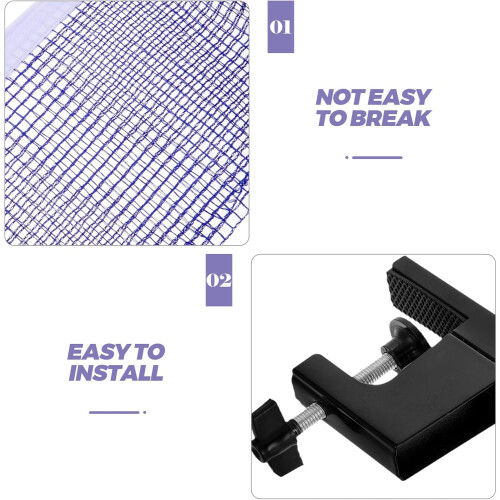 Universal Table Tennis Net Post Set Elastic Mesh for Easy Installation 2