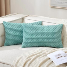 Lot de 2 housses de coussin rayées en velours côtelé 24x24 pouces