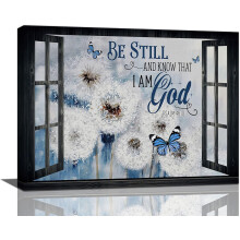 Dandelion & Butterfly Canvas Wall Art 16x12 in