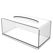 Boîte distributrice de mouchoirs rectangulaire transparente – 1 pièce