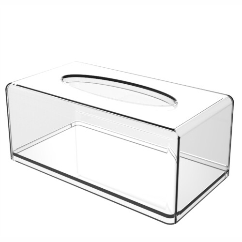 Boîte distributrice de mouchoirs rectangulaire transparente – 1 pièce