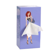 Boîte à mouchoirs en forme de jupe de dame – ABS, 25,4 x 13 x 9,1 cm
