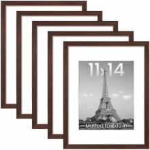 18x24 Picture Frames Set of 5, Brown Wall Gallery Frames