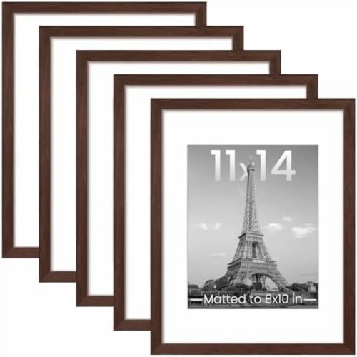 18x24 Picture Frames Set of 5, Brown Wall Gallery Frames