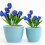 Xubond Artificial Blue Flowers for Outdoors 6-Pack 6