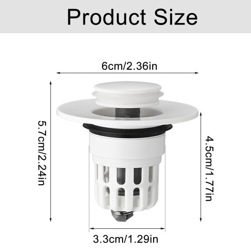 Plastic Basin Filter for Bathroom Sink Drain 1pc 2