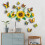 Adesivi murali Girasole con farfalla 3D, impermeabili e 4