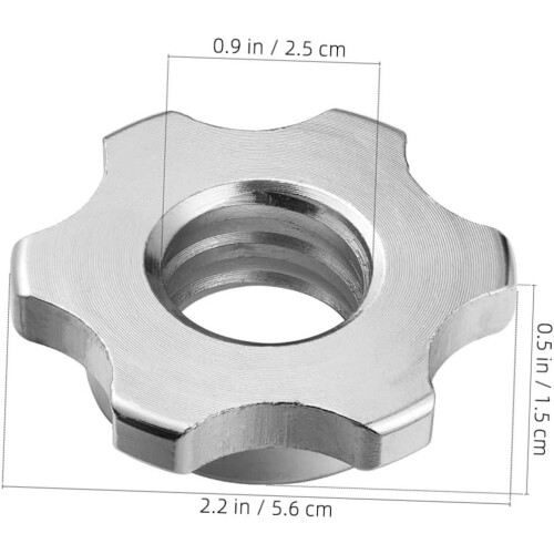 Security Nut and Lock Collars Set for Barbell Dumbbell Nuts 2.5cm Diameter 4PCS Anti-Slip Double Locking 1
