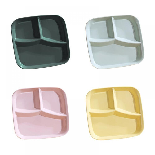 9x9 Inch Square Divided Dinner Plate, PP, 3-Compartment 2