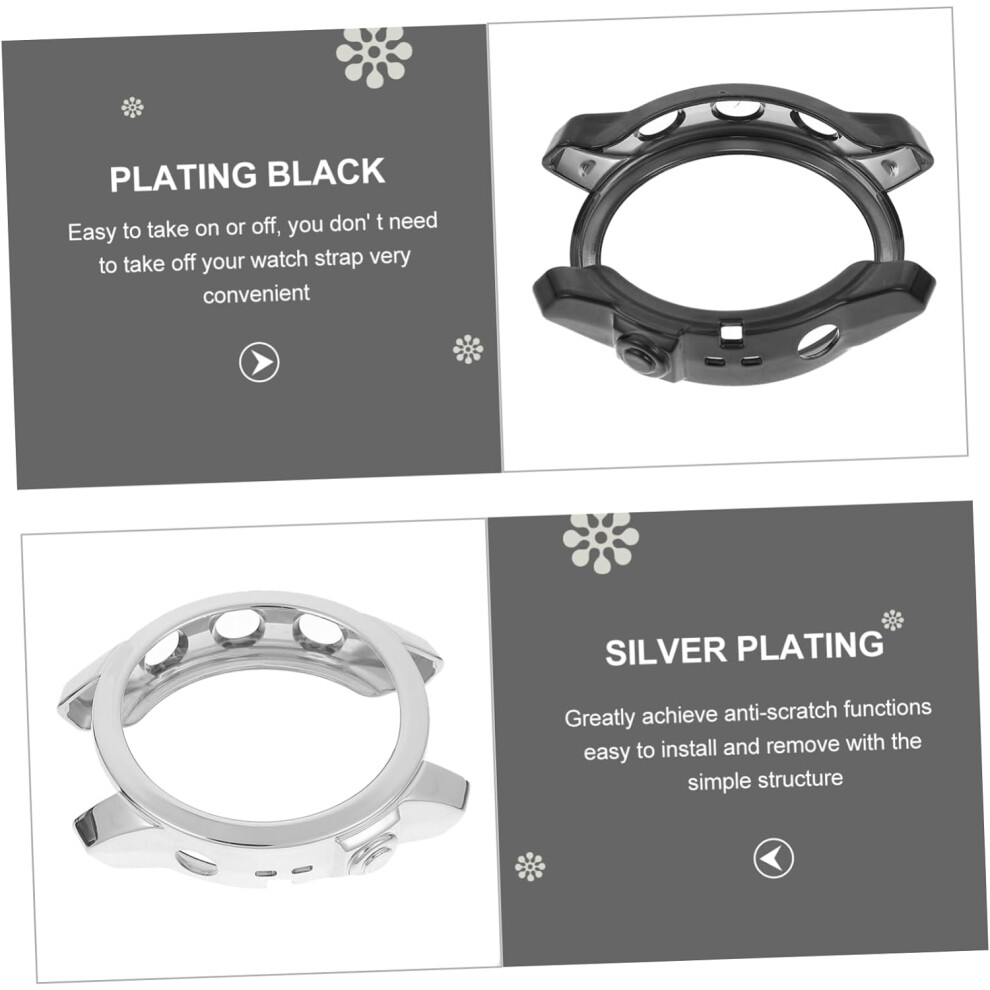2 Pack Anti-Scratch Watch Case 7 Smartwatch Half Protector Flexible Tpu Shell Drop Resistance Watch Accessories Black 5426217808782