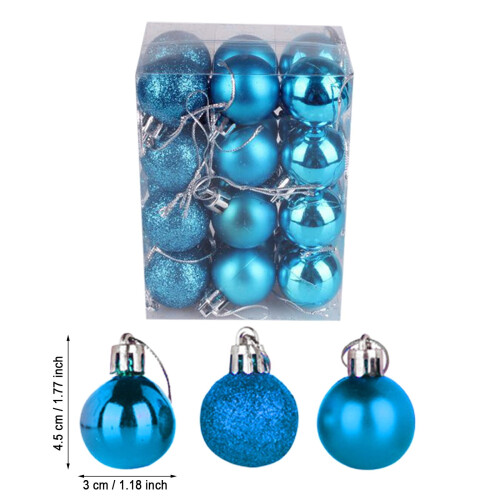 Juletre-anhengskuler 3 cm plast 24-pakning 2