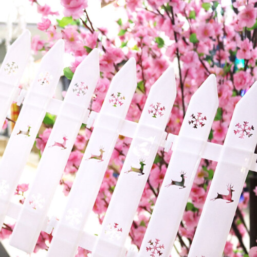 White Plastic Picket Fence Decoration 16 pcs 2