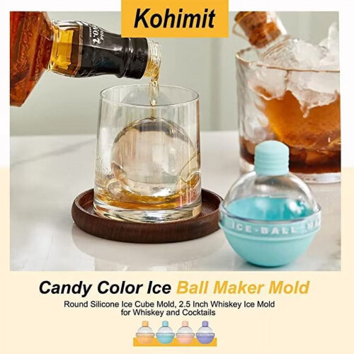 Clear Ice Ball Maker Silicone Mold 2.5 Inch 3 Pack 1
