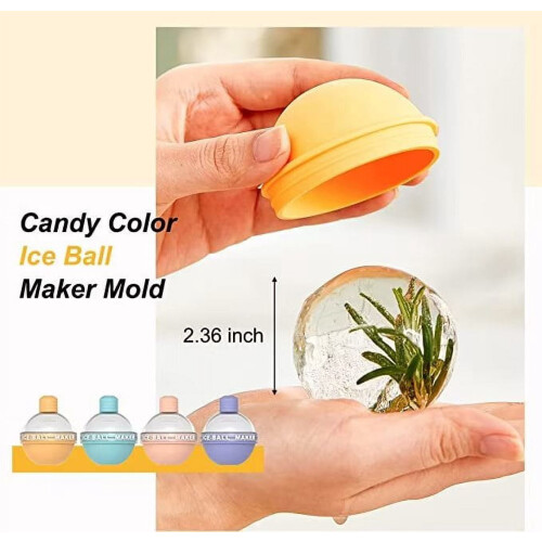 Clear Ice Ball Maker Silicone Mold 2.5 Inch 3 Pack 2