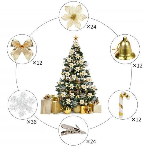 Pre-Lit Tabletop Christmas Tree 40cm Silver/Gold/Red 1